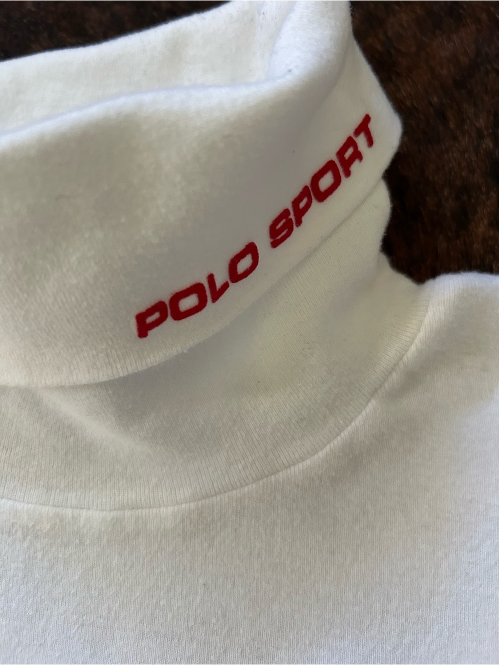 Vintage Ralph Lauren Polo Sport White Turtleneck with Red Logo